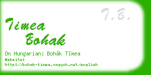 timea bohak business card