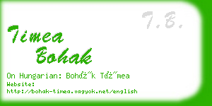 timea bohak business card